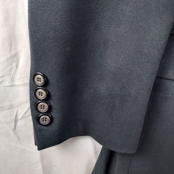 Andrew Fezza 41R Mens Black Suede Look Polyester Blazer Sport Coat Jacket - Picture 4 of 11